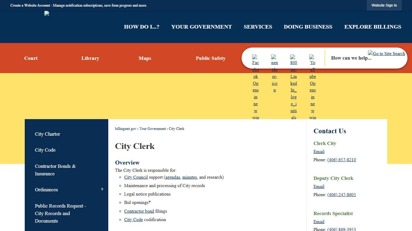 City Clerk City of Billings, MT - Official Website